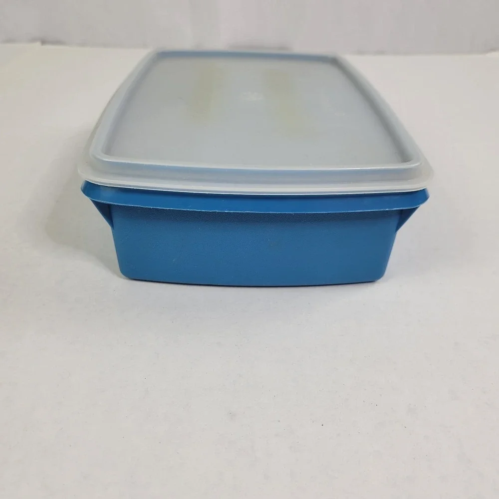 Tupperware Tuppercraft 767-3 Rectangular‎ Container Blue Storage Craft Organizer